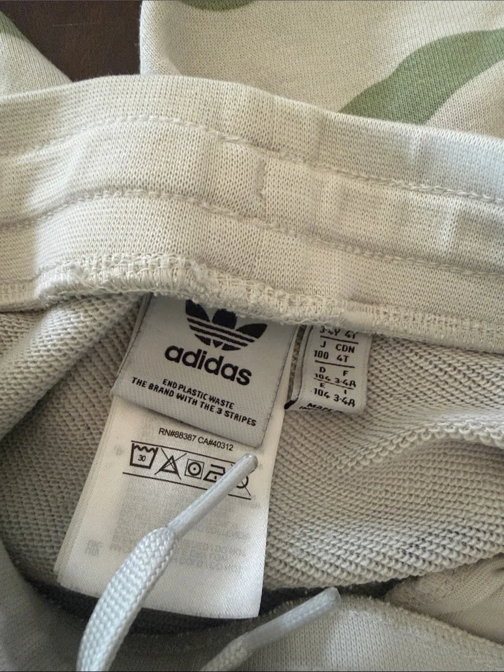 adidas Gray Sweatpants with Neon Yellow Stripes